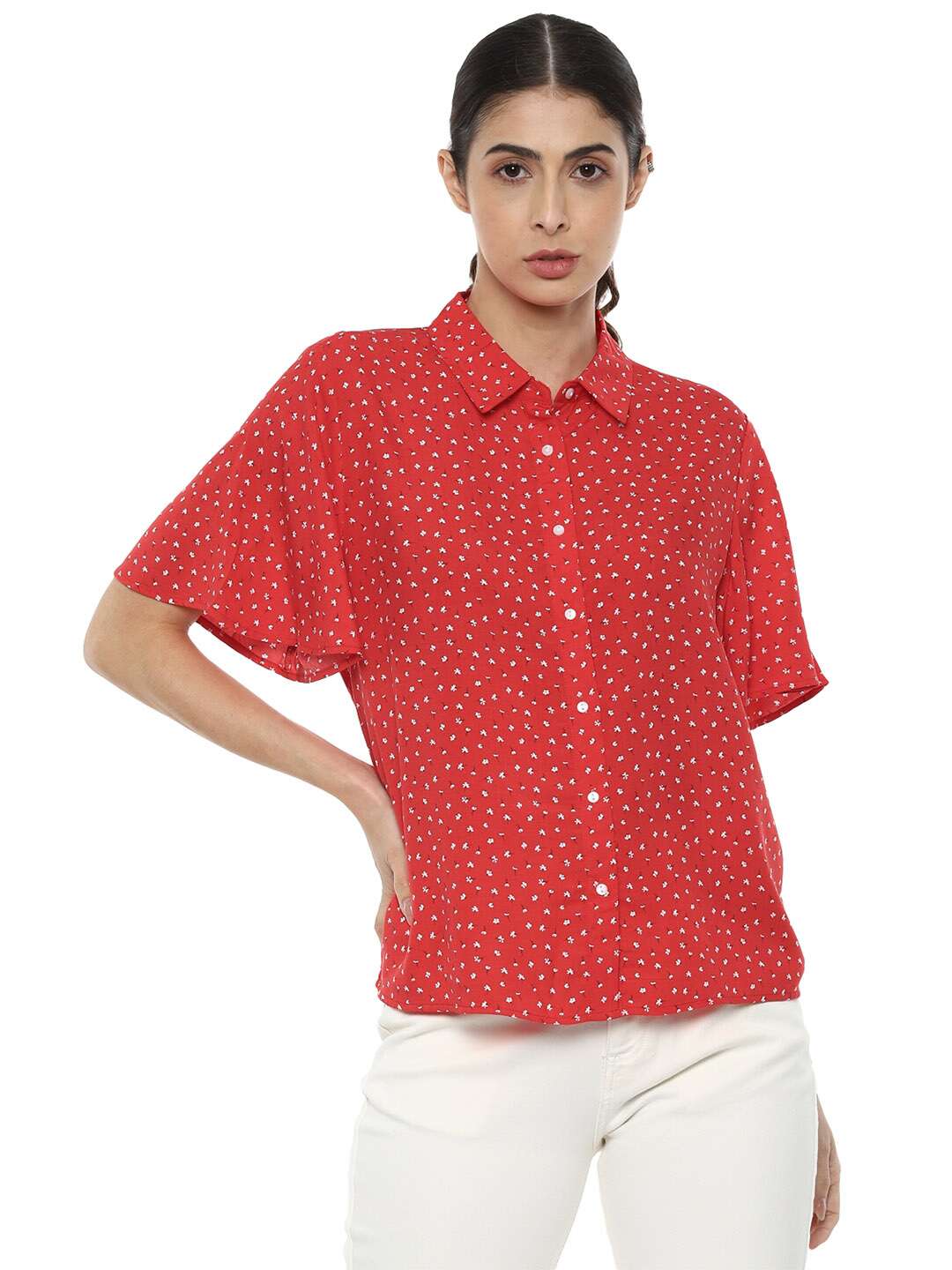 Van Heusen Red Printed Shirt