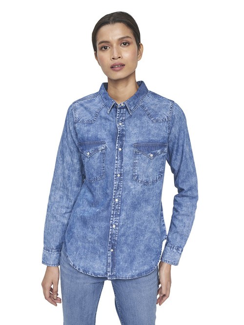 AND Light Blue Cotton Denim Shirt01
