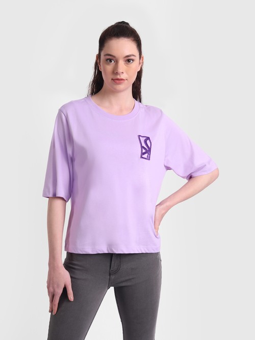 Benton Purple Half Sleeve T-Shirt01