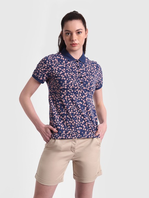 Polo shirt with Benton Navy print01