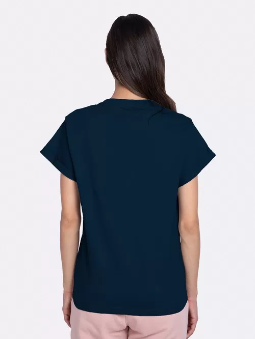 Bewakoof blue printed cotton short-sleeved T-shirt02
