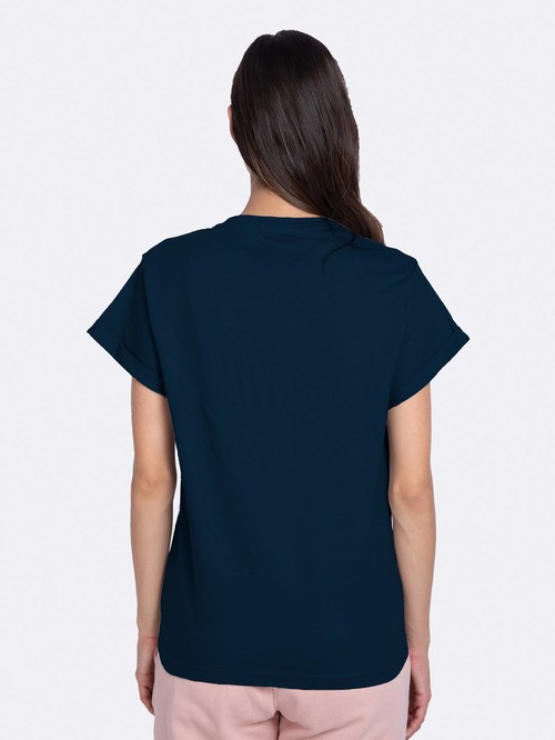 Bewakoof blue printed cotton short-sleeved T-shirt02