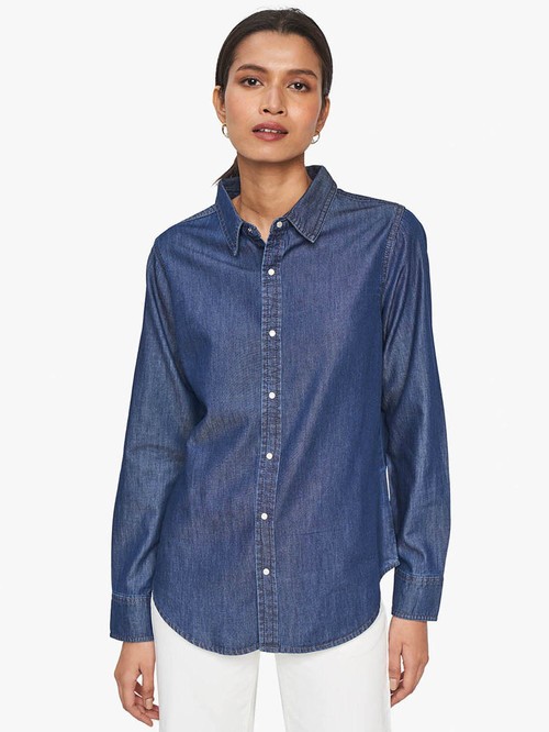 Dark blue denim shirt for women model Wsh-1010