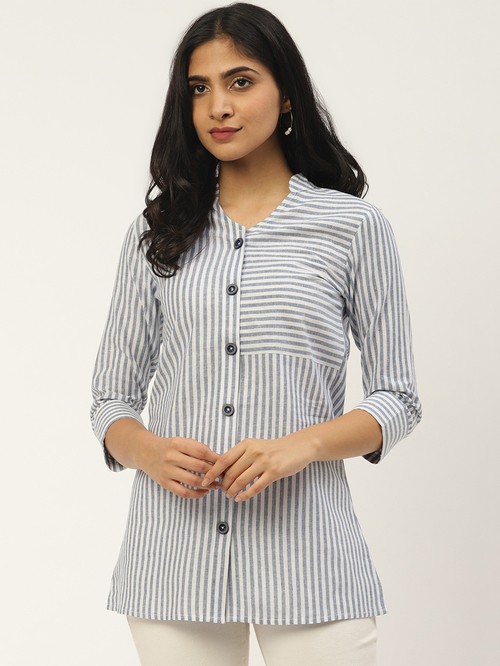 Women's gray striped shirt Katin Wsh-1013
