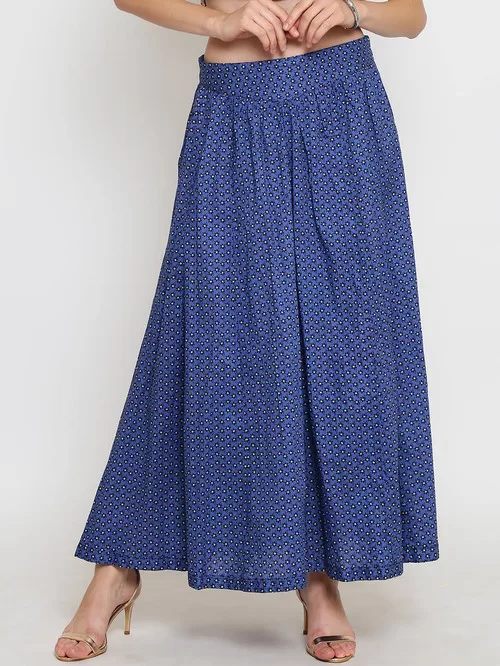 Sera blue patterned skirt1