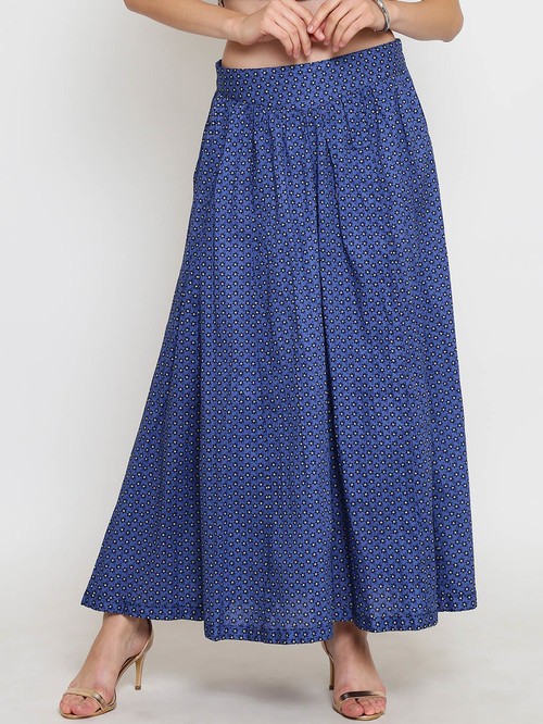 Sera blue patterned skirt1