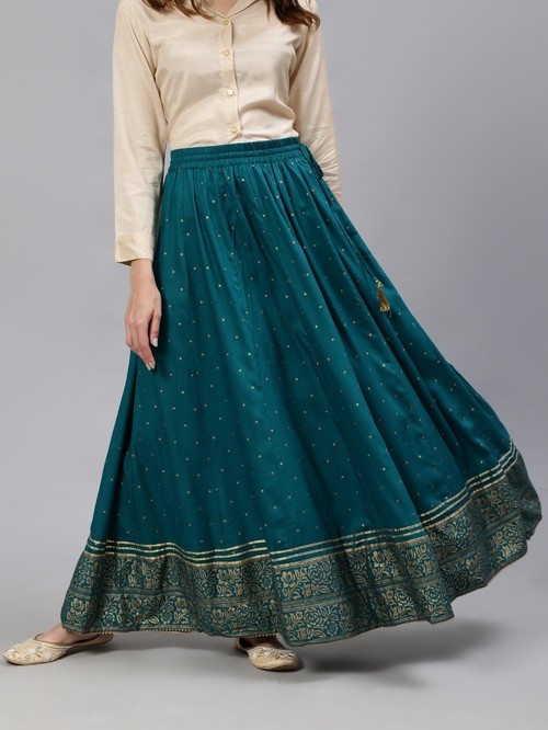 Jaipur blue spotted skirt1
