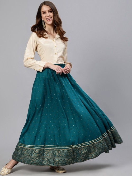 Jaipur blue spotted skirt5