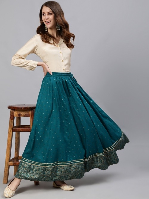 Jaipur blue spotted skirt6
