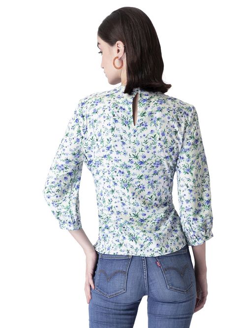 Fab Alely white floral blouse2