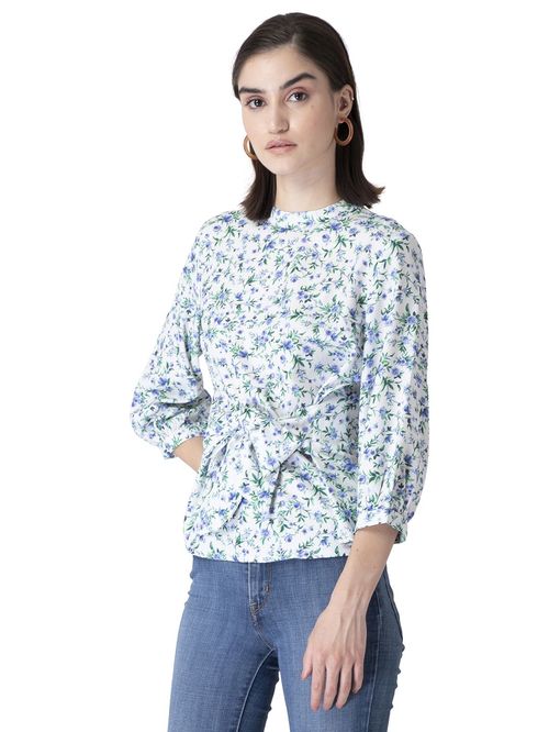 Fab Alely white floral blouse3