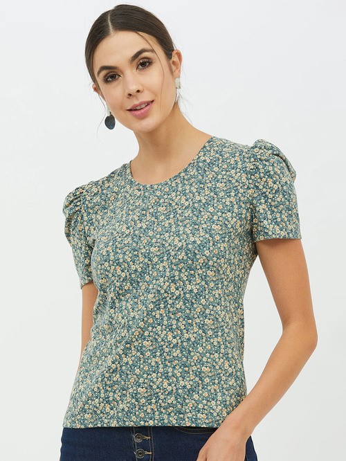 Harpa floral green blouse1