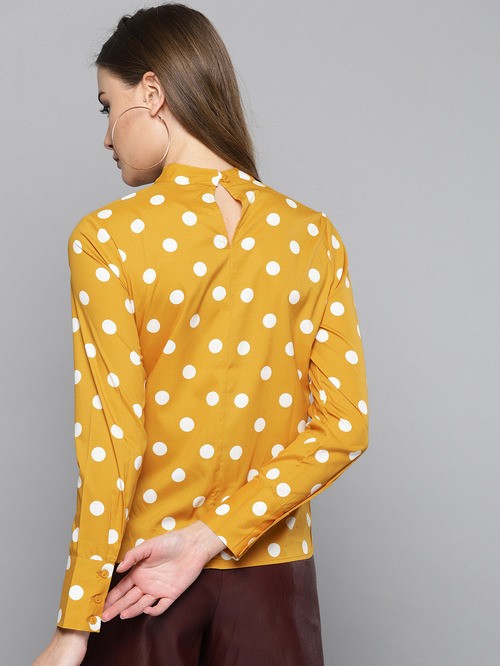 Harpa yellow polka dot blouse2