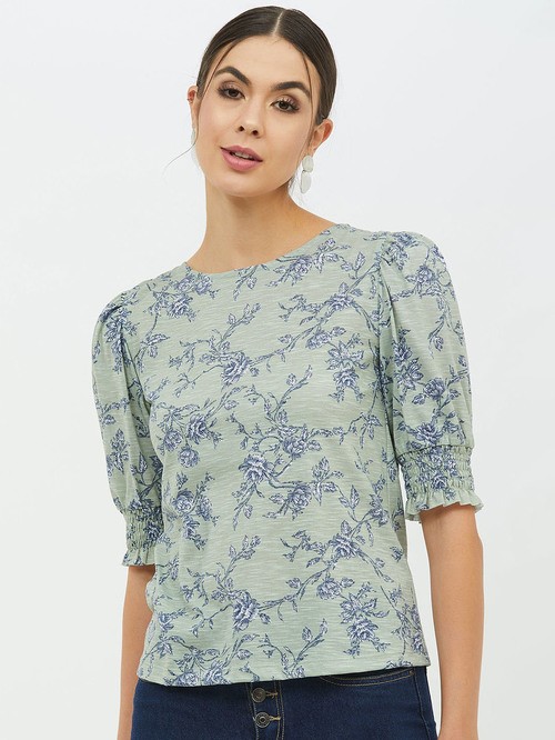Harpa blue green patterned blouse1