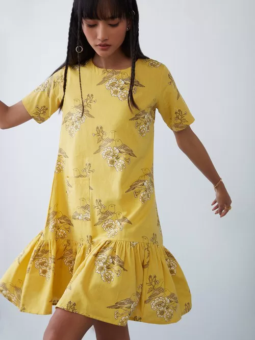 Bombay yellow floral dress1