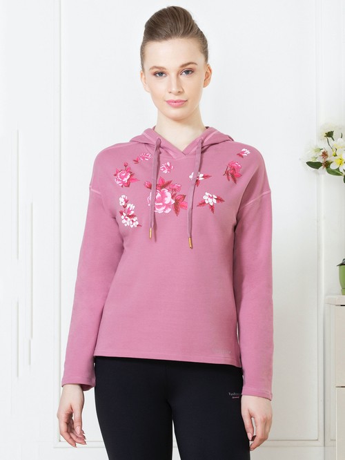 Van Heusen pink floral print hoodie01