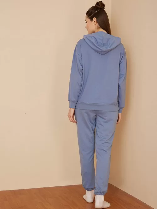 Femella blue cotton hoodie2