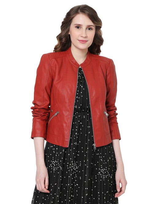 Varomoda red leather jacket1