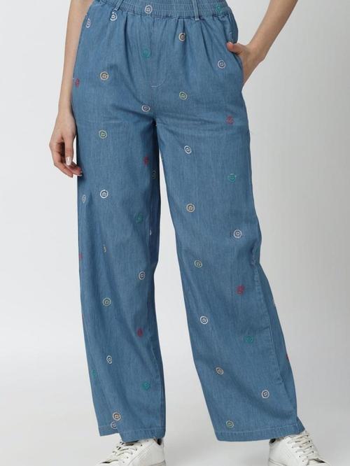 Forever blue printed jeans