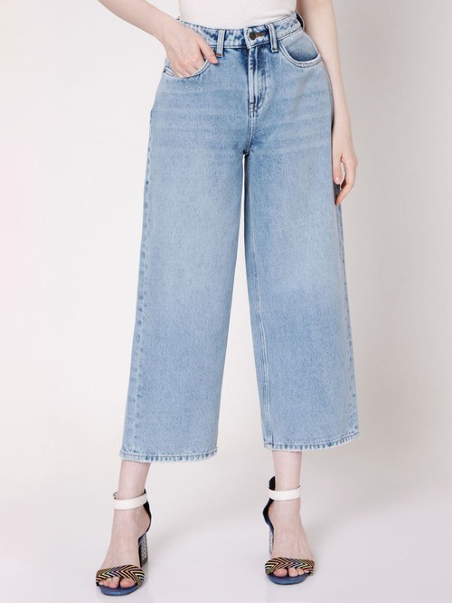 Veromoda wide leg blue jeans1