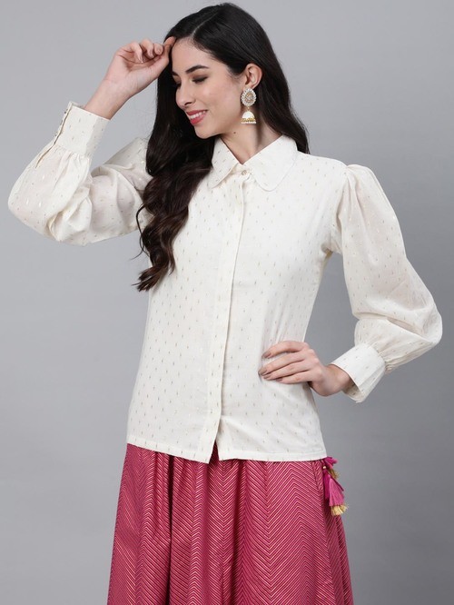 Jaipur long sleeve white blouse1