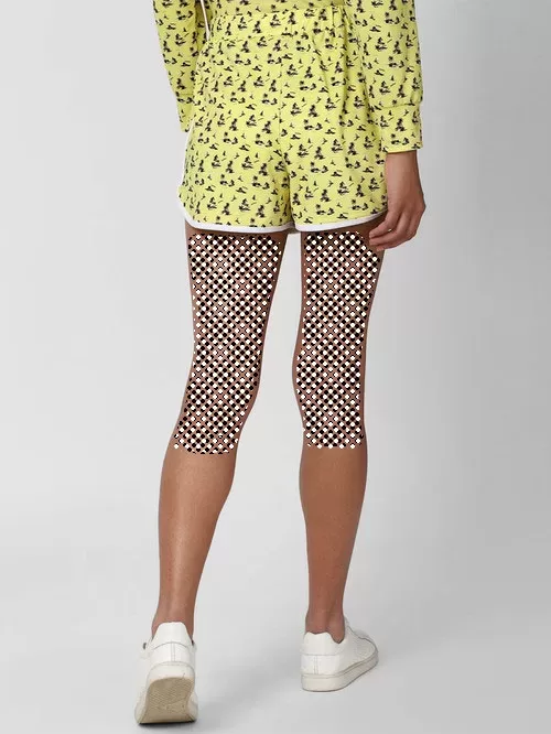 Forever printed yellow shorts2