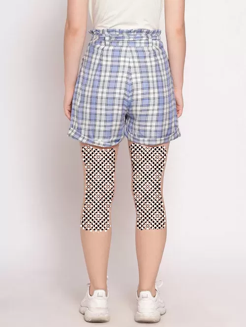 Zink London blue and white checkered shorts2
