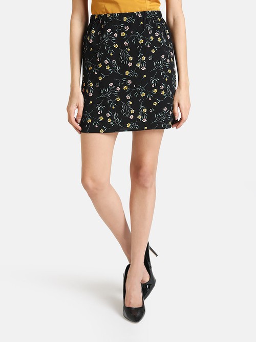 Kazo floral black skirt1
