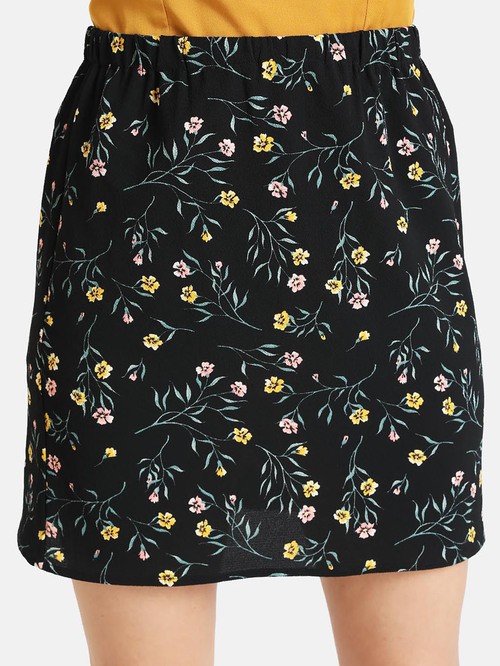 Kazo floral black skirt6