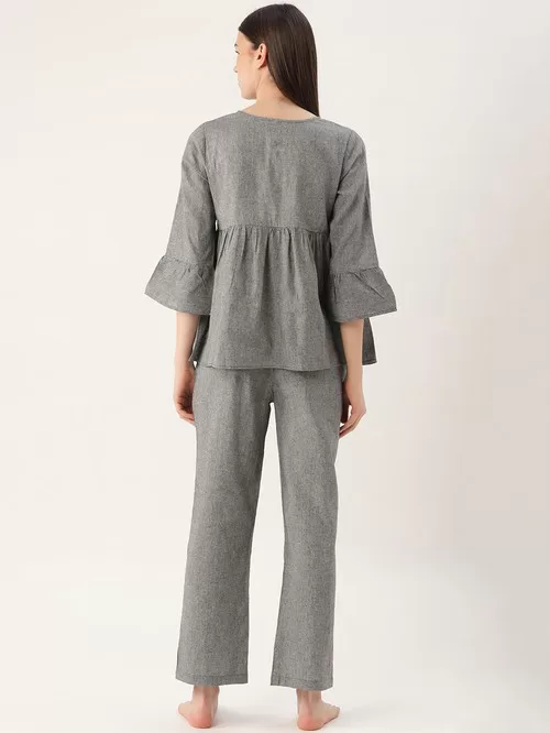 Cottin fab gray pants blouse2