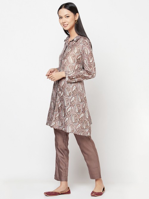 Fab India gray patterned tunic03