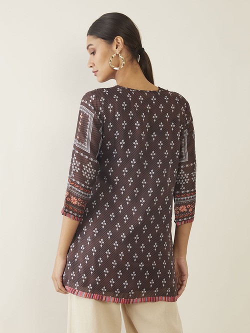 Brown floral tunic of Soch 02