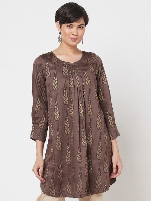 FabIndia patterned brown tunic01