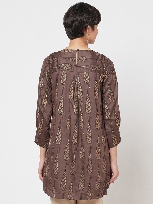 FabIndia patterned brown tunic02