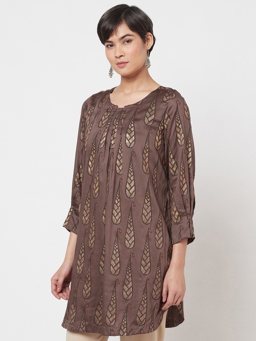 FabIndia patterned brown tunic03
