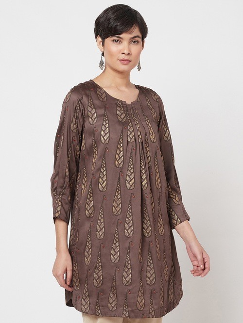FabIndia patterned brown tunic04