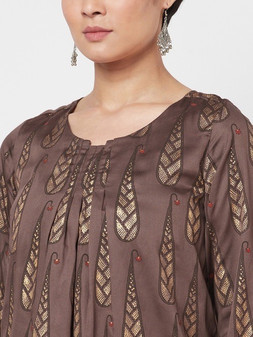 FabIndia patterned brown tunic06